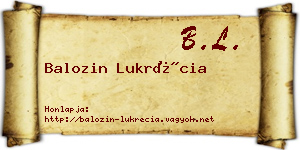 Balozin Lukrécia névjegykártya